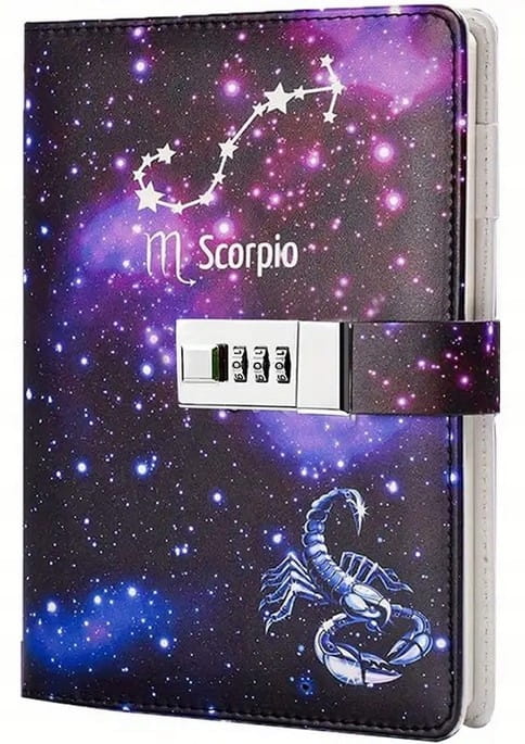 Planer notatnik pamiętnik notes ZNAK ZODIAKU z kodem szyfrem