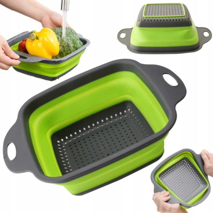 Durszlak składany sitko cedzak 24 cm kwadratowy