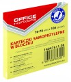 Karteczki samoprzylepne Office Products 76x76 mm 100 kartek żółte