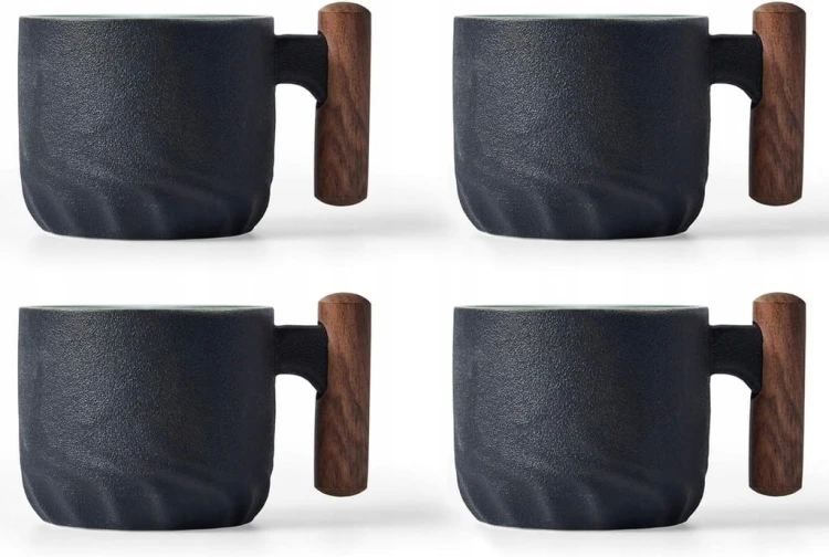 ERBO premium FILIŻANKI DO ESPRESSO 70 ML ceramiczne Z UCHWYTEM wypalane
