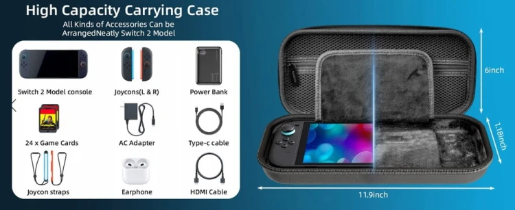 Etui do Konsoli Nintendo Switch 2 twarde Przenośna Torba Case wzmocnione