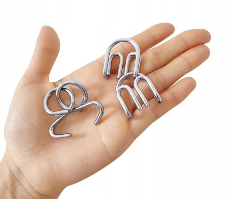 Metalowa gra pierścieniowa-50 sztuk IQ Boost Puzzle dla dzieci i dorosłych