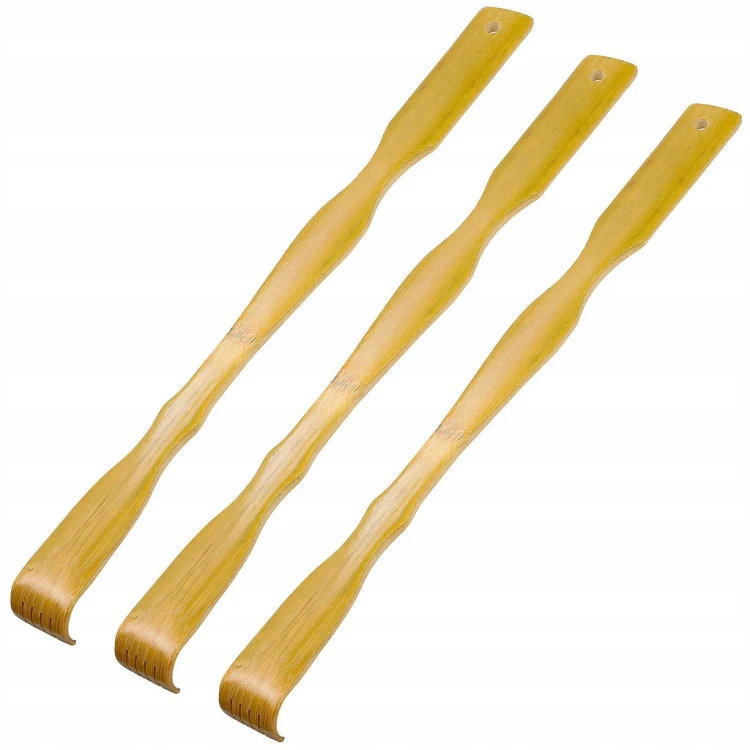 Drapaczka do pleców drewniana bambusowa długa masażer XXL 46 cm karku szyi