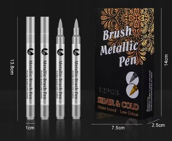 MARKER PISAK METALICZNY SREBRNY DO SCRAPBOOKING DECOUPAGE DEKORACYJNY