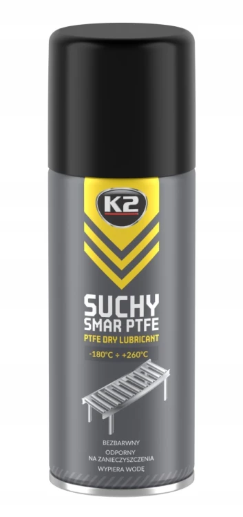 Suchy smar K2 spray z teflonem PTFE W120 400 ml do łożysk rowerów zawiasów