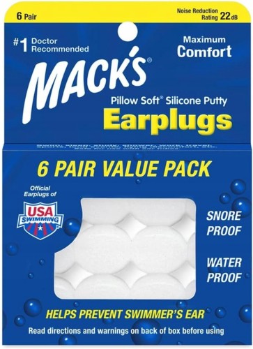 Mack's Pillow Silikonowe Zatyczki Do Uszu 6 Par do samolotu do pływania USA