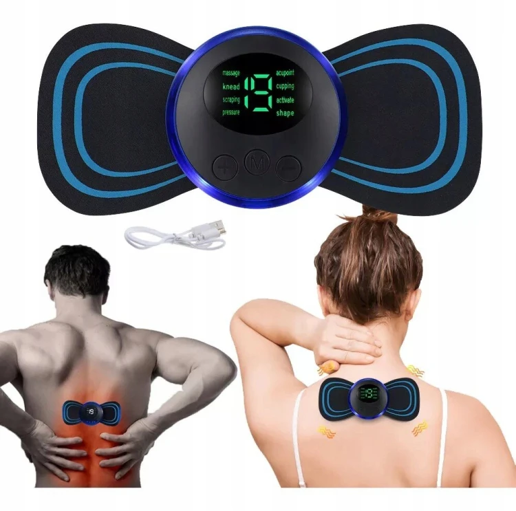 Masażer do mięśni karku brzucha elektrostymulator USB 8 trybów