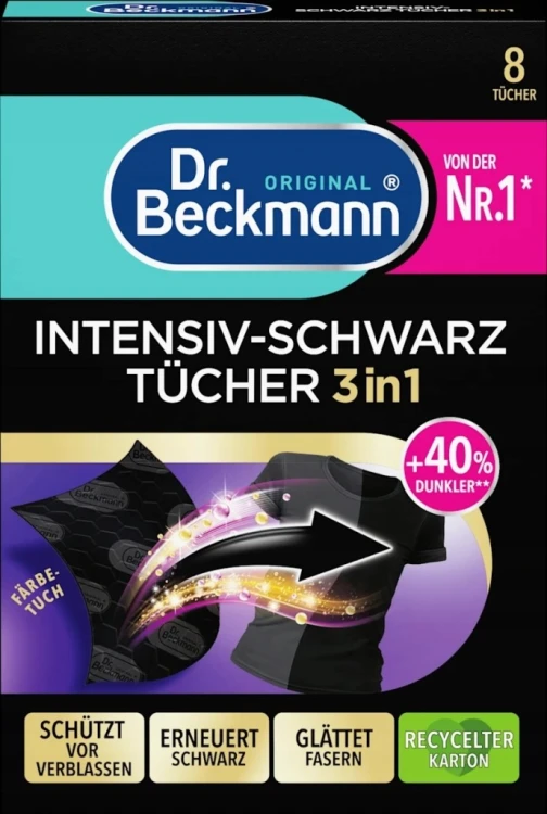 Dr. Beckmann chusteczki do czarnych tkanin 8 szt wyłapujące kolor