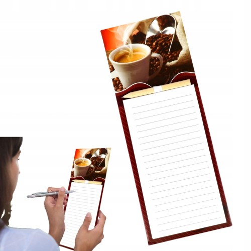 NOTES notesik Z MAGNESEM I OŁÓWKIEM NA LODÓWKĘ lista zakupów skoroszyt kawa