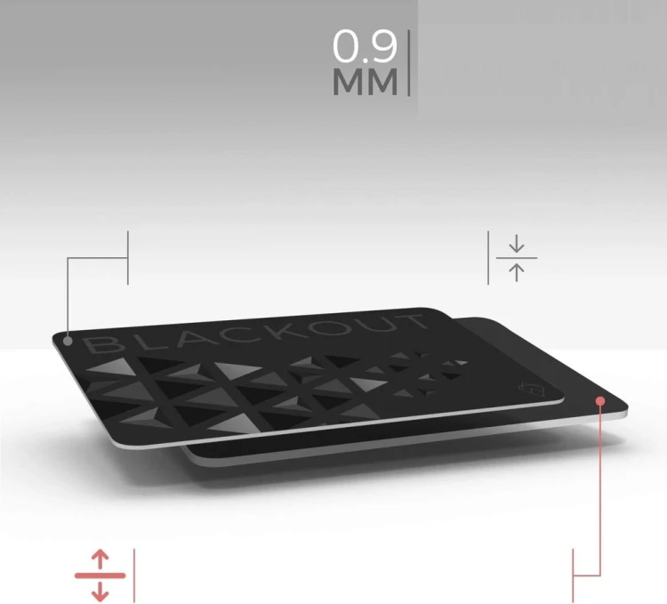 Karta blokująca RFID NFC ochrona kart zbliżeniowych kredytowych BLACKOUT x2