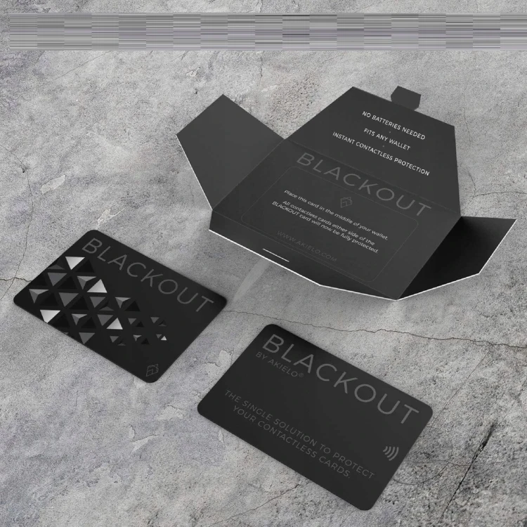 Karta blokująca RFID NFC ochrona kart zbliżeniowych kredytowych BLACKOUT x2
