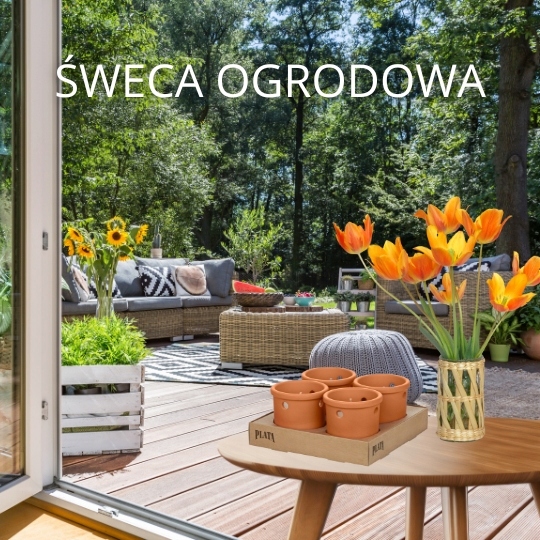 Świeca ogrodowa CITRONELLA ceramika na komary x4 w kamionce cytrynowa