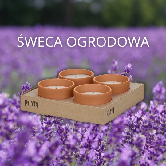 Świeca ogrodowa LAWENDA ceramika na komary x4 w kamionce PLATA