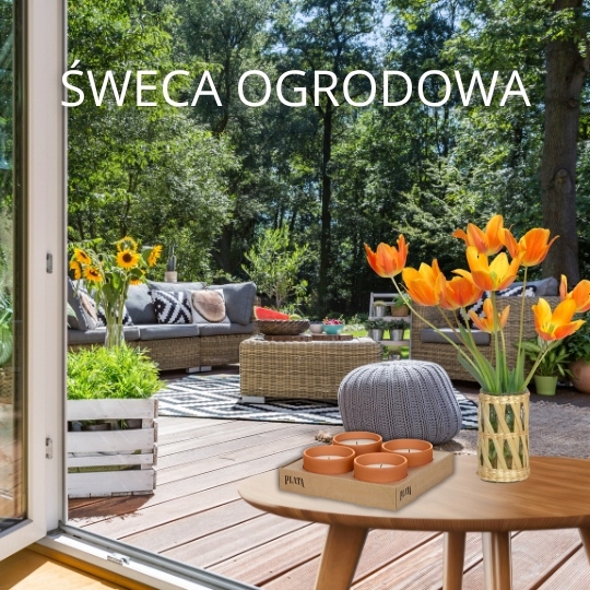 Świeca ogrodowa LAWENDA ceramika na komary x4 w kamionce PLATA