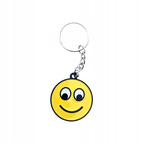 Brelok do kluczy metalowy żeton buźka emotikon żółty zawieszka emoji
