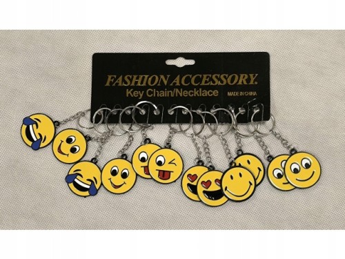 Brelok do kluczy metalowy żeton buźka emotikon żółty zawieszka emoji