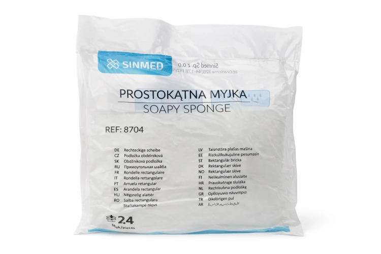 Myjka do mycia ciała nasączona mydłem gąbka 24 sztuki podkłady watolinowe
