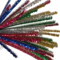Druciki pluszowe kreatywne x50 wycior ozdobne KOLOROWE METALICZNE 30cm