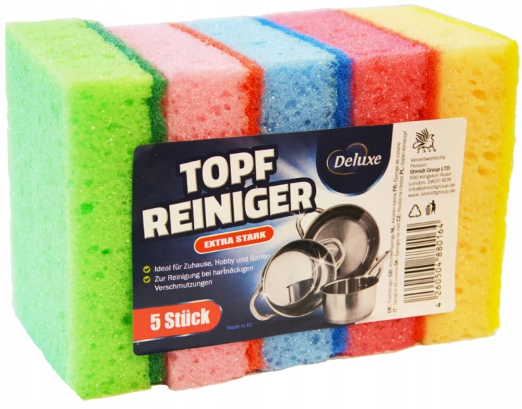Gąbki do mycia naczyń zmywak kuchenny Deluxe 5 sztuk grube