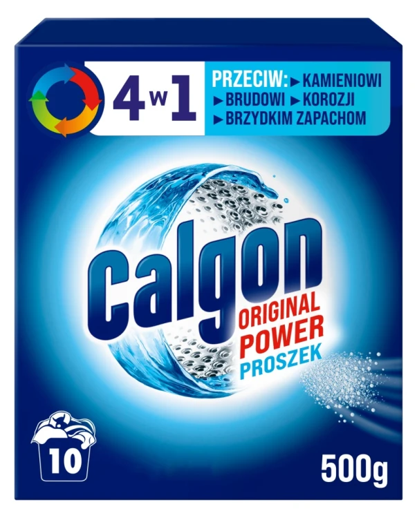 Calgon odkamieniacz do pralek proszek 500g dłuższe życie każdej pralki