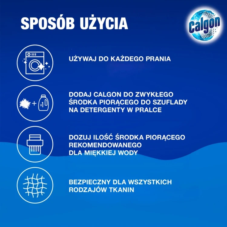 Calgon odkamieniacz do pralek proszek 500g dłuższe życie każdej pralki