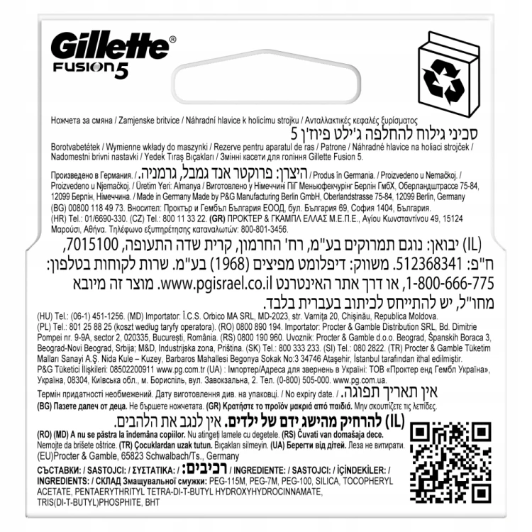Gillette Fusion5 Maszynka do golenia dla mężczyzn +2 ostrza wymienne rączka
