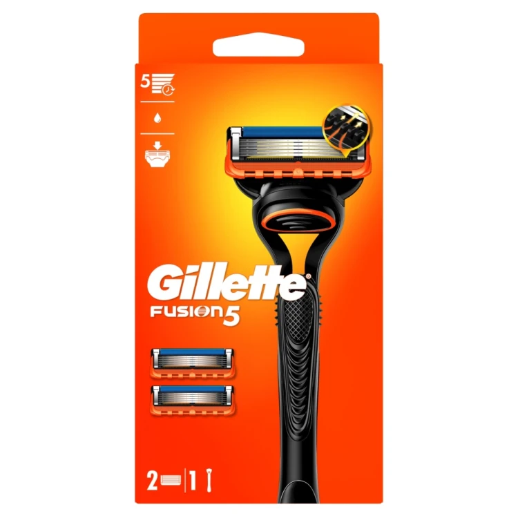 Gillette Fusion5 Maszynka do golenia dla mężczyzn +2 ostrza wymienne rączka