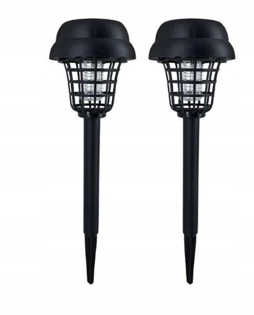 Lampa ogrodowa solarna UV na owady komary 2 szt LED
