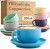Filiżanki do kawy cappuccino ceramiczne z podstawkami 200 ml zestaw 6 sztuk