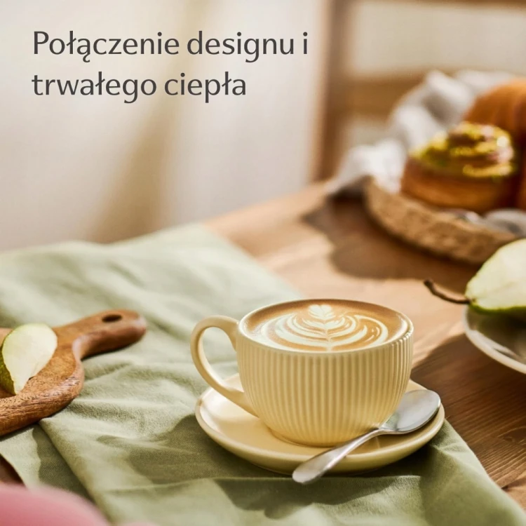 Filiżanki do kawy cappuccino ceramiczne z podstawkami 200 ml zestaw 6 sztuk