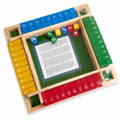 Gra logiczna dla dzieci drewniana kości plansza cyferki liczenie SHUT BOX XXL 22x22x3
