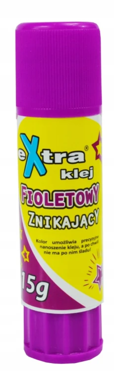 Klej extra magiczny do papieru fioletowy szkolny znikający 15 g