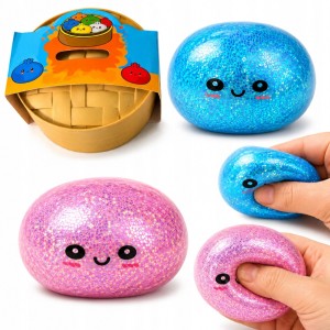 Gniotek PIERÓG dumpling brokatowy BAO pierożek antystresowy SQUISHY + BOX