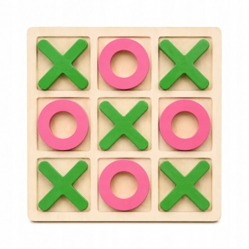 Drewniane Kółko i Krzyżyk Gra Logiczna XXL 17,5x17,5 cm Gra Rodzinna