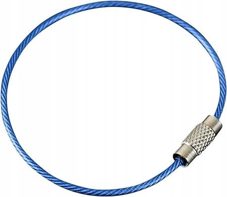 Zawieszka Brelok Stalowa linka ZAKRĘCANA survival do kluczy stalka 15cm