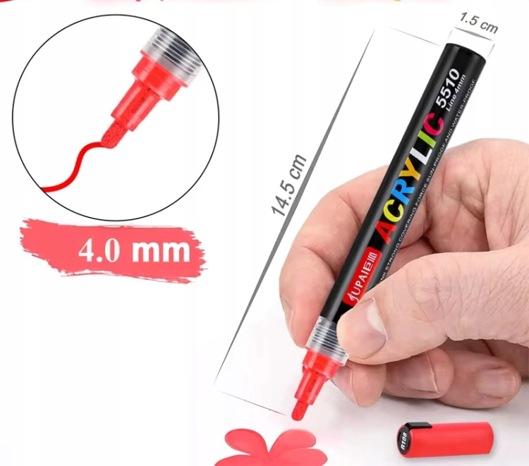 Markery akrylowe wielokolorowy 36 szt Wodoodporny Marker Akrylowe Jupai