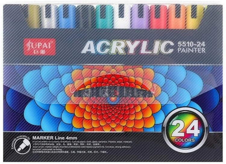 Markery akrylowe wielokolorowy 36 szt Wodoodporny Marker Akrylowe Jupai