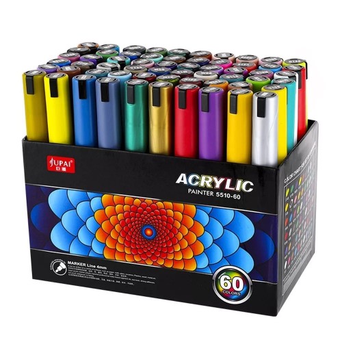Markery akrylowe wielokolorowy 60 szt Wodoodporny Marker Akrylowe Jupai