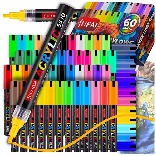 Markery akrylowe wielokolorowy 60 szt Wodoodporny Marker Akrylowe Jupai