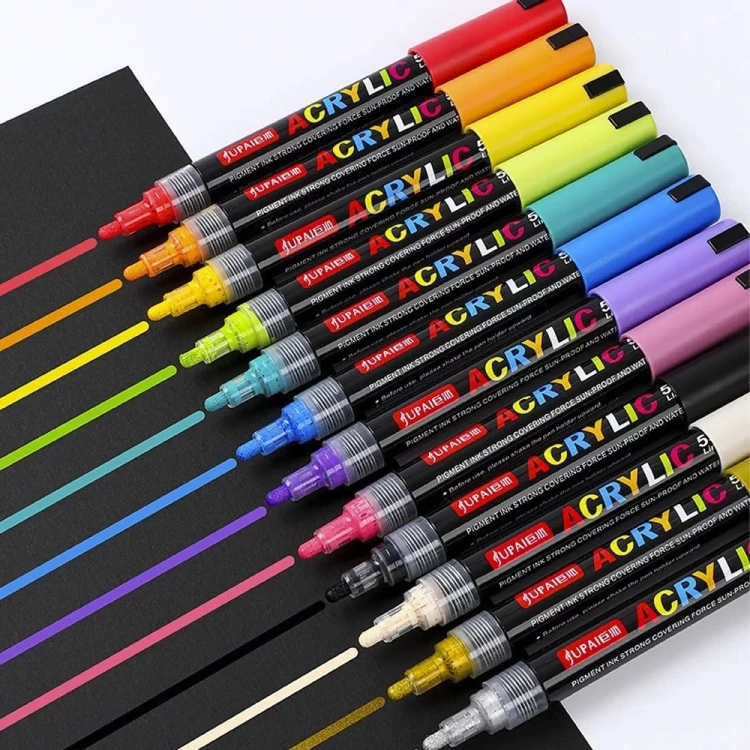 Markery akrylowe wielokolorowy 60 szt Wodoodporny Marker Akrylowe Jupai