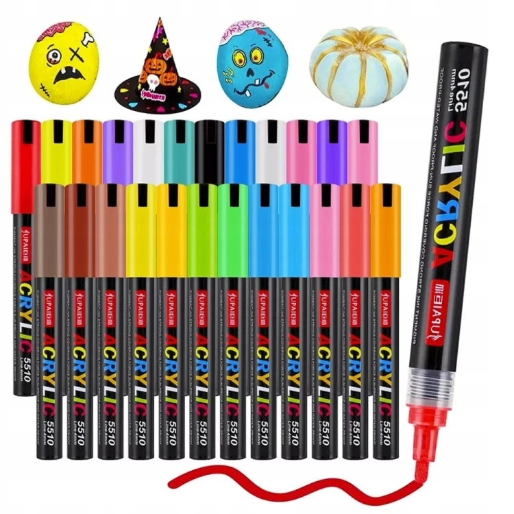 Markery akrylowe wielokolorowy 60 szt Wodoodporny Marker Akrylowe Jupai