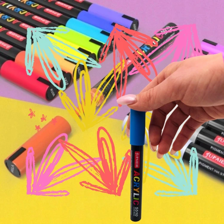 Markery akrylowe wielokolorowy 12 szt Wodoodporny Marker Akrylowe Jupai