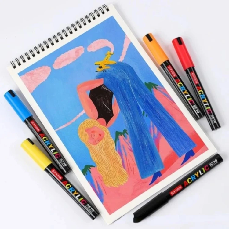 Markery akrylowe wielokolorowy 12 szt Wodoodporny Marker Akrylowe Jupai