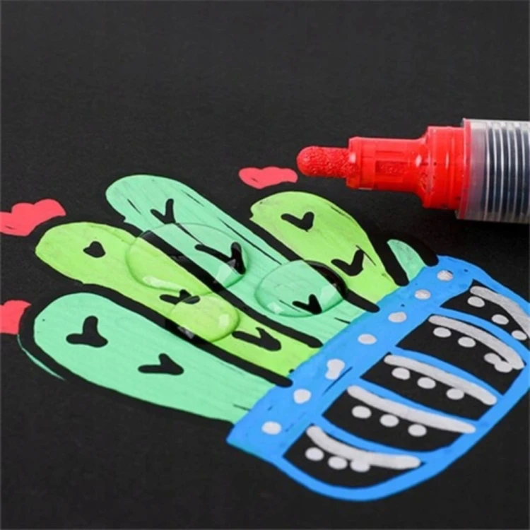 Markery akrylowe wielokolorowy 12 szt Wodoodporny Marker Akrylowe Jupai