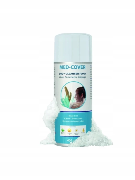 Pianka do mycia ciała bez spłukiwania MED-COVER 400ml bez użycia wody 3in1