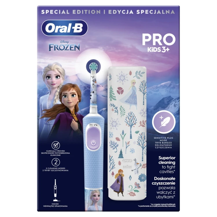 Oryginalna Szczoteczka elektryczna dla dzieci Oral-B Pro Kids Frozen + etui