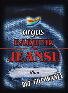 Barwnik do gotowania odzieży ubrań ARGUS DO JEANSU NIEBIESKI