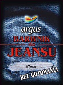 Barwnik do gotowania odzieży ubrań ARGUS DO JEANSU CZARNY