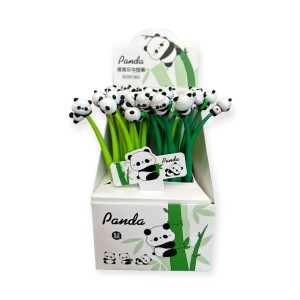 Długopis silikonowy giętki cienkopis niebieski wkład PANDA na bambusie