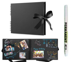 Album do SCRAPBOOKING zeszyt klaser 40 CZARNY A4 + biały marker permamentny